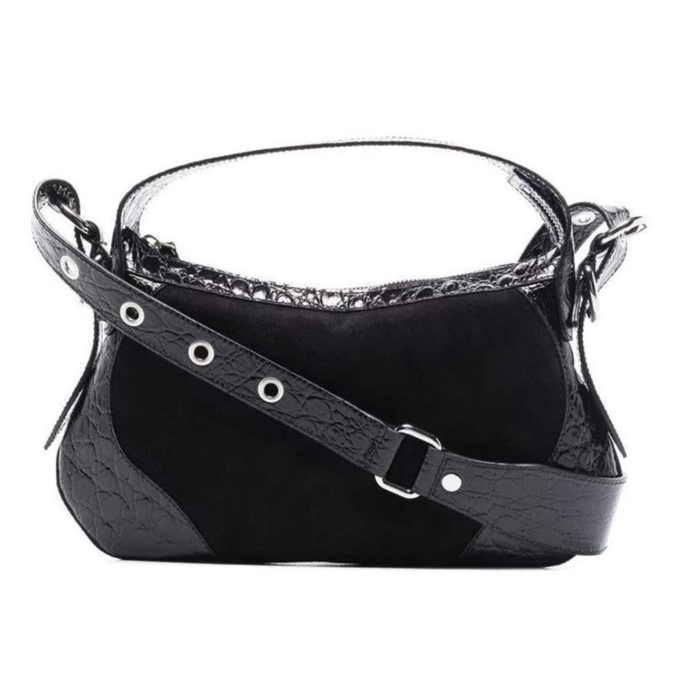 BY FAR YANA BAG - BLACK SUEDE